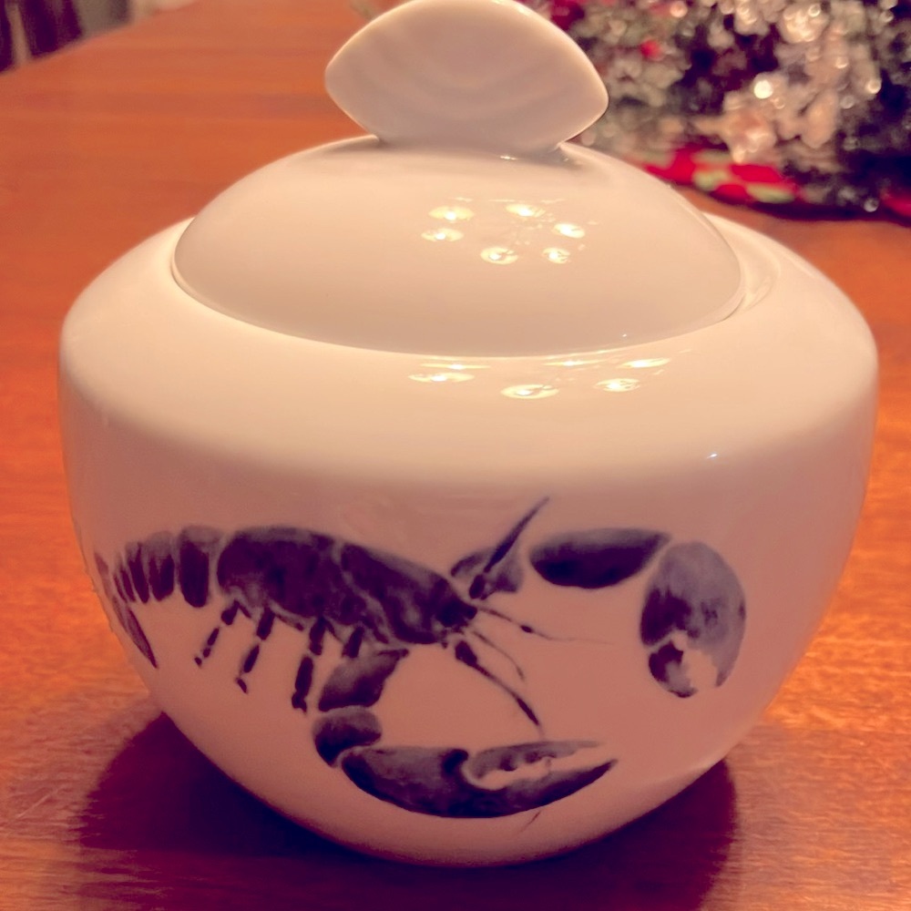 Studio Nova Lobster Blue HTF fine china sugar bowl HTF coastal